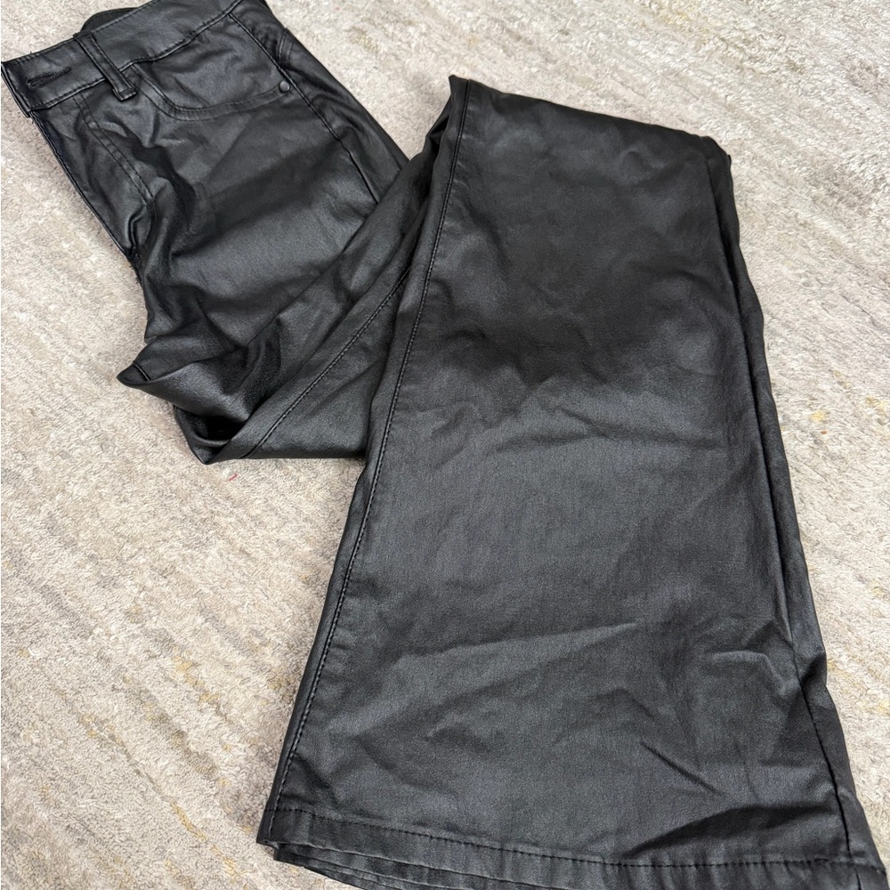 Black Faux Leather Pants